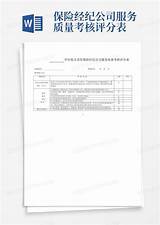 保险经纪公司服务质量考核评分表Word模板下载 编号lrzorvyn 熊猫办公 sketch template