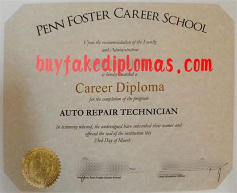 Penn Foster Career School Fake Diploma | Buy Fake Diplomas, High School ...