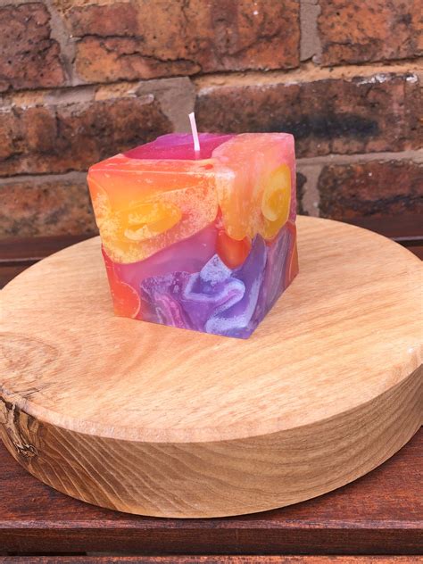 Handmade Colourful Candle-cube Candle-funky Candle-square | Etsy UK