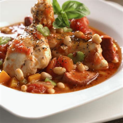 Slow Cooker Chicken Cassoulet - Half Cup Habit