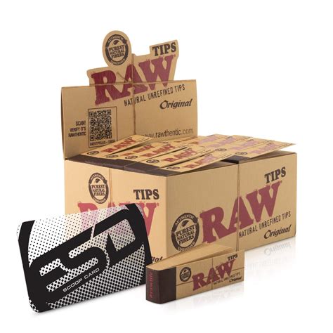 Buy RAW Tips Original Roll Up Tips Full Box | 50 Packs | 50 RAW Tips ...