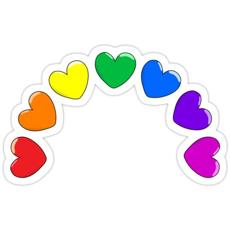 "Heart Rainbow" Stickers by Art Landing | Redbubble