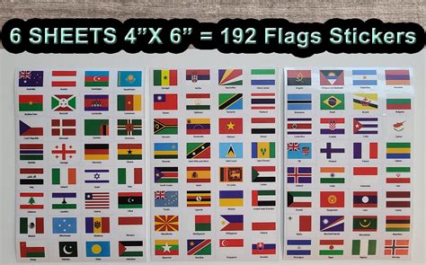 World Flags Stickers 192 Countries PVC transparent planner | Etsy