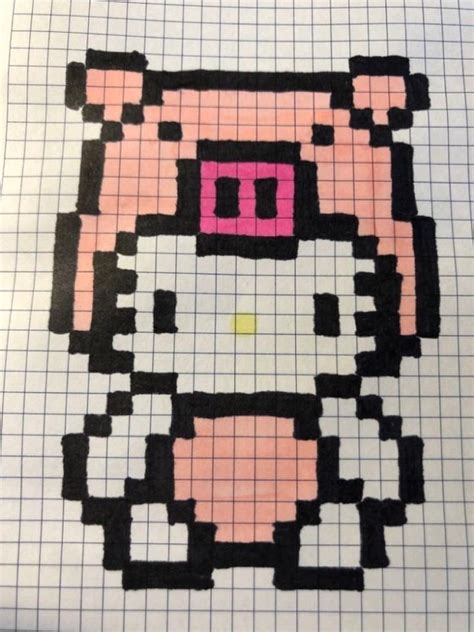 hello kitty pixel art in 2023 | Pixel art, Square drawing, Hello kitty ...