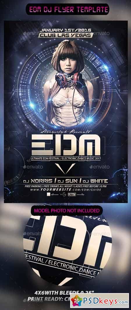 EDM DJ Flyer Template 13453336 » Free Download Photoshop Vector Stock image Via Torrent ...