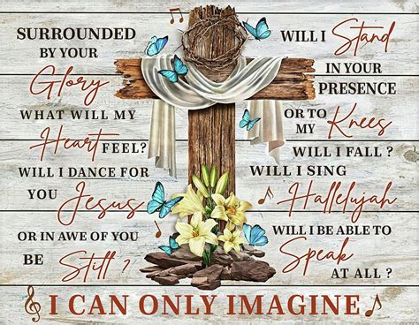 I Can Only Imagine Song Lyrics Holy Cross For Christian Canvas Poster Digital Art by Julien - Pixels