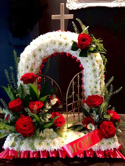 Gates of heaven in 2020 | Funeral flower arrangements, Funeral arrangements, Funeral floral