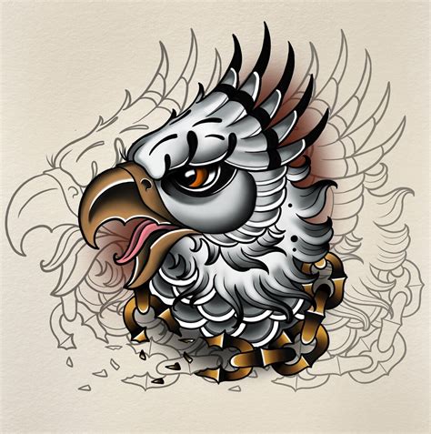 Neo Traditional Buckbeak the Hippogriff Tattoo Flash Design - Etsy