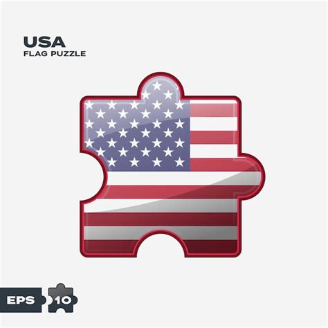 Premium Vector | Usa flag puzzle