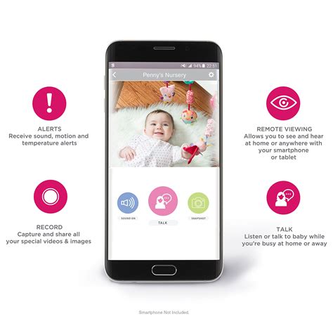 Project Nursery Smart Wi-Fi Baby Monitor, Alexa and Google Assistant Enabled with WiFi, Plays ...