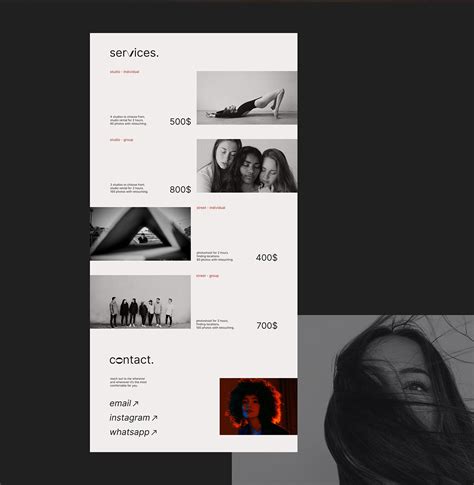 photographer website design concept on Behance