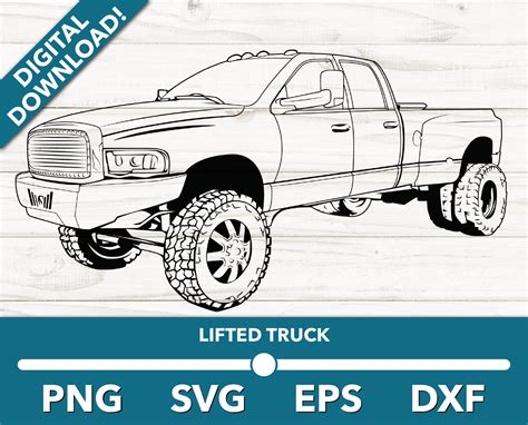 Pickup Truck Offroad Lifted Trucks SVG, Pickup Truck Clipart, Pickup ...