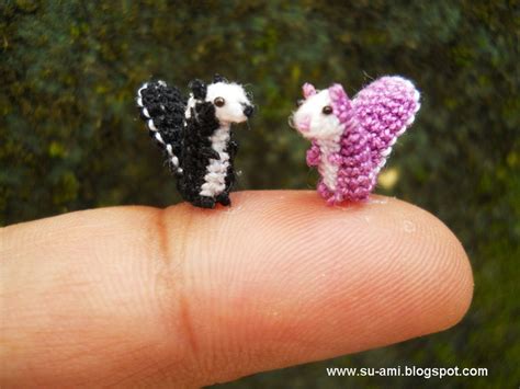 Cute Tiny Squirrels Micro Crochet Miniature Animals Set of - Etsy