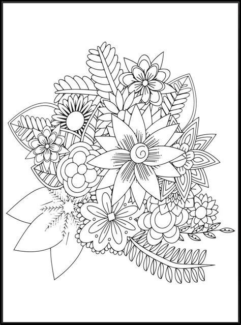 Doodles Flowers Coloring Pages 19509039 Vector Art at Vecteezy