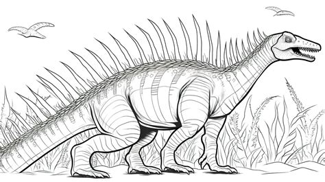 Coloring Page Of A Dinosaur Coloring Pages Background, Spinosaurus Coloring Picture, Dinosaur ...