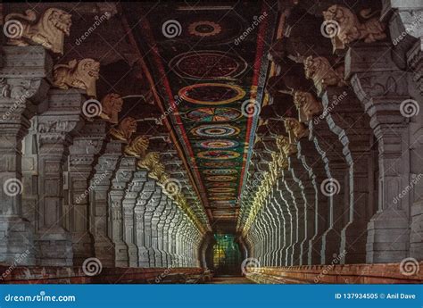 Corridors of Ramanathaswamy Temple, Rameswaram Editorial Image - Image of history, landmark ...