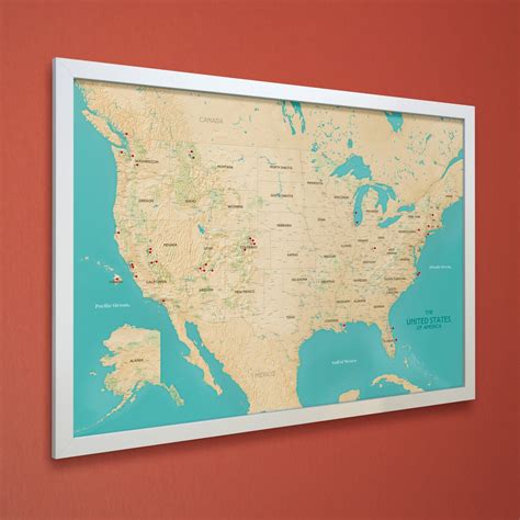 United States Push Pin Map Framed US National Parks Road Trip | Etsy