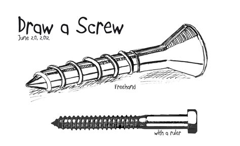 Ana's Strictly Sketchbook: Every Day in June #20 - Draw a Screw