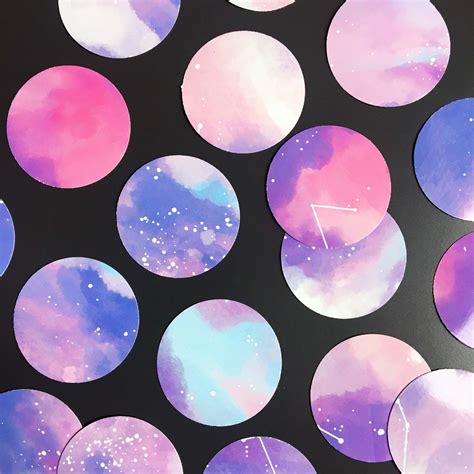 Aesthetic Moon Stickers Galaxy Stickers Watercolor Planets | Etsy