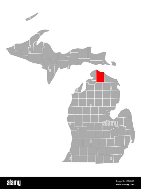 Map of Cheboygan in Michigan Stock Photo - Alamy