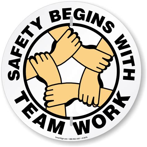 Safety Begins With Team Work Circular Slogan Sign, SKU: K-0476 - MySafetySign.com