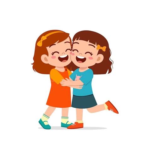 Premium Vector | Little kid hug best friend and feel happy | Kids hugging, Cartoon kids, Yoga ...