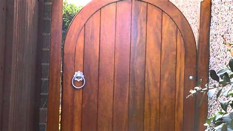 Hardwood arched pedestrian gates - YouTube