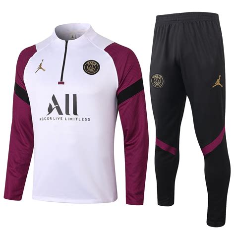 PSG Tracksuit - White/Burgundy | TheKitPlug