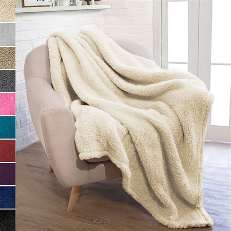 PAVILIA Plush Sherpa Throw Blanket for Couch Sofa | Fluffy Microfiber Fleece Throw | Soft, Fuzzy ...