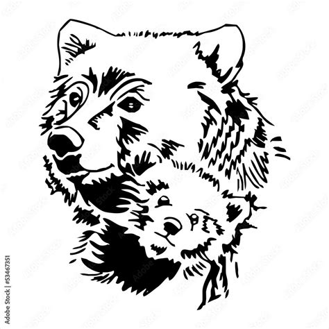 Mother and Baby Bear head tattoo vector Stock Vector | Adobe Stock