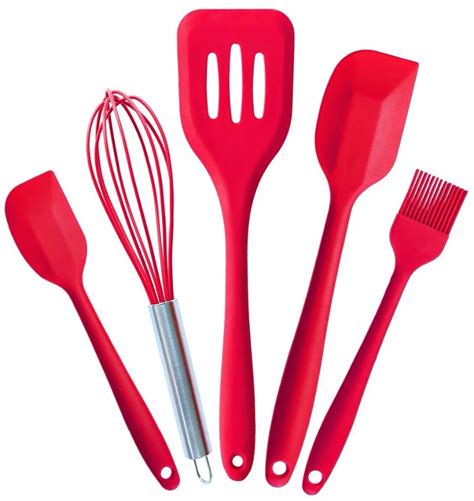 5pcs/lot Silicone Cooking Tools Silicone Kitchen Utensils Set egg whisk bake pastry tools ...