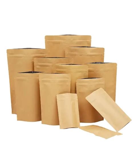 Kraft paper zipper bag without window - packingbagstore.com