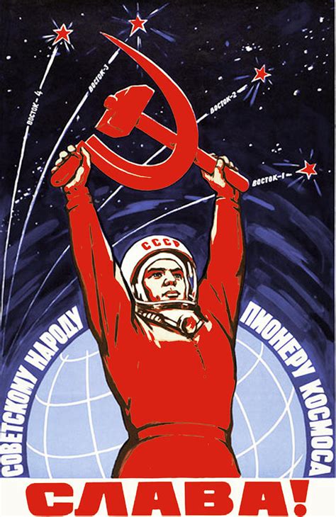 Rubino One World Soviet Space Program Painting by Tony Rubino - Pixels