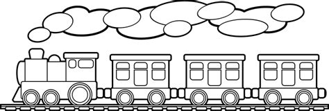 Toy Train Outline - Openclipart