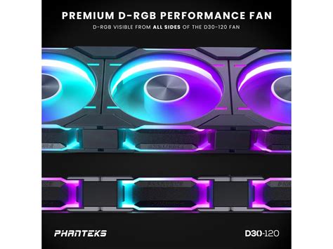 Phanteks D30-120 D30-120, Black, 3 Pack DRGB LED (573) Case Fans ...