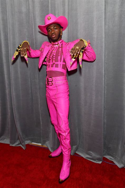 Lil Nas X's Pink Cowboy Outfit At The 2020 Grammys