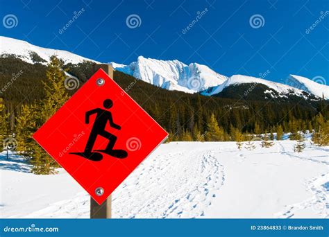 Snowshoe Trails stock image. Image of blue, sign, mountains - 23864833