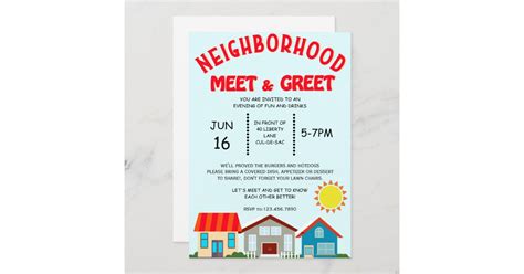 Neighborhood Meet & Greet Invitation | Zazzle