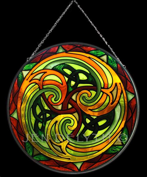 TRISKELE Stained Glass Celtic Art by Welsh artist Jen Delyth - Official ...