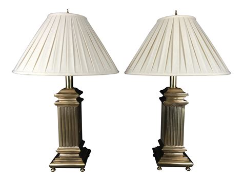 Vintage Rembrandt Lamp Co Brass Hollywood Regency Style Column Table Lamps - a Pair on Chairish ...