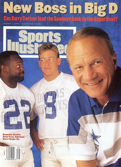 Dallas Cowboys Coach Barry Switzer, Qb Troy Aikman, And Sports ...