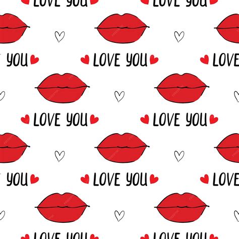 Premium Vector | Red pink makeup woman lips shapes background valentine's day kiss seamless ...