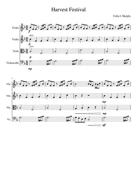 Harvest Festival Sheet music for Violin, Viola, Cello (String Quartet ...