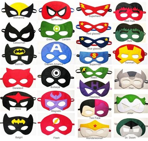 20 felt Superhero Masks party pack for kids YOU by FeltFamily