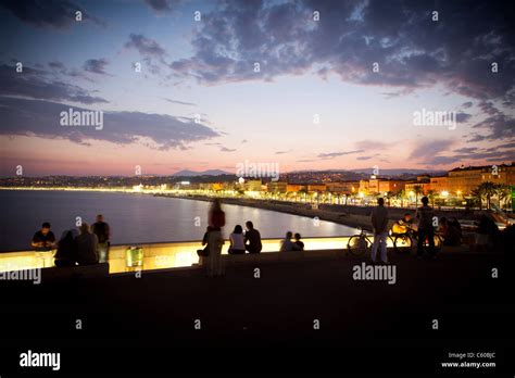 Sunset, Promenade des Anglais, Nice, France Stock Photo - Alamy