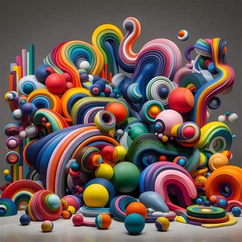 Premium Photo | Vibrant Abstract Colorful Sculptures Captivating Art