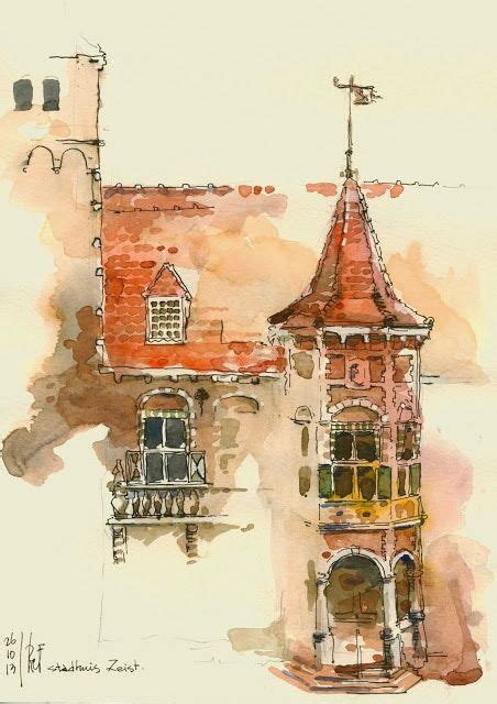 Urban Sketchers: Zeist, the Netherlands | Watercolor architecture ...