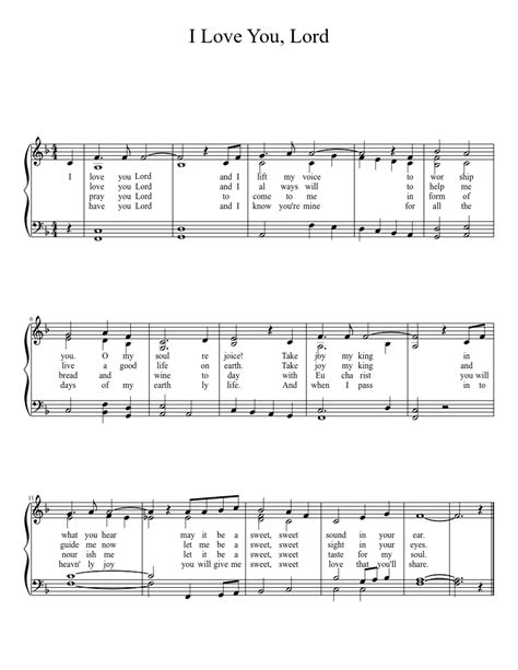 I Love You, Lord | Sheet music, Hymn sheet music, Piano sheet music