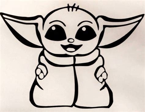 Baby Yoda Decal (x2) on Mercari | Yoda decals, Yoda drawing, Easy drawings