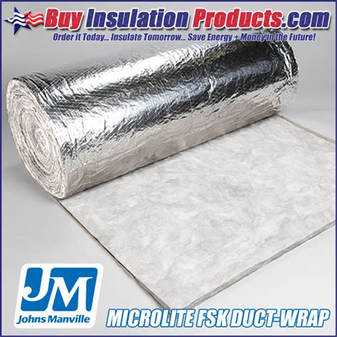 Commercial Fiberglass FSK Duct Wrap Insulation - Foil Faced